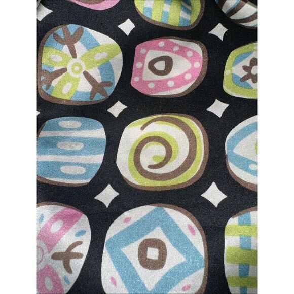 ITW by Claude Brown Art Wear Funky Abstract 100% Silk Blouse Size 6 - Picture 6 of 6